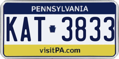 PA license plate KAT3833