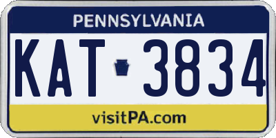 PA license plate KAT3834