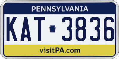 PA license plate KAT3836