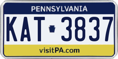 PA license plate KAT3837