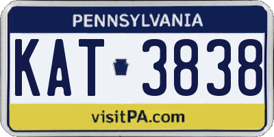 PA license plate KAT3838