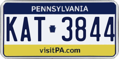 PA license plate KAT3844