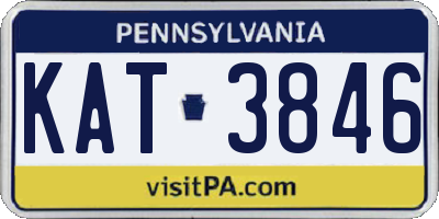PA license plate KAT3846