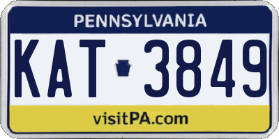 PA license plate KAT3849