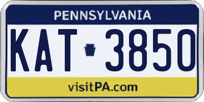PA license plate KAT3850