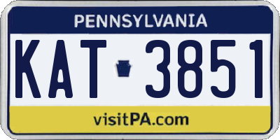 PA license plate KAT3851