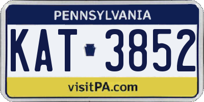 PA license plate KAT3852