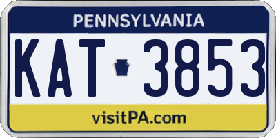 PA license plate KAT3853