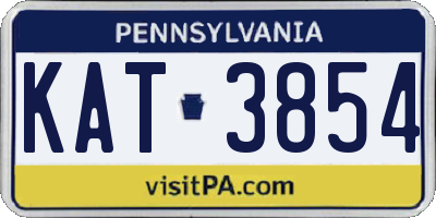 PA license plate KAT3854
