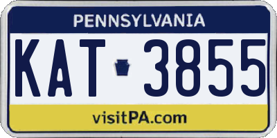 PA license plate KAT3855