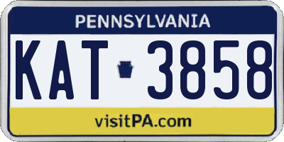 PA license plate KAT3858