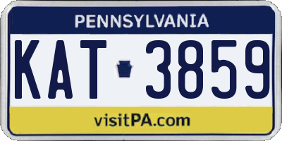 PA license plate KAT3859