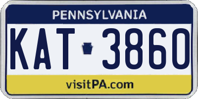 PA license plate KAT3860