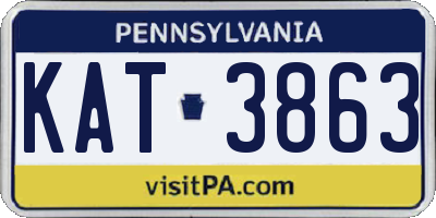 PA license plate KAT3863