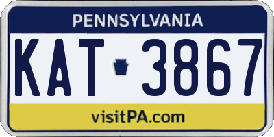 PA license plate KAT3867