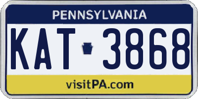PA license plate KAT3868