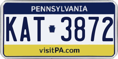 PA license plate KAT3872