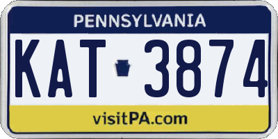PA license plate KAT3874