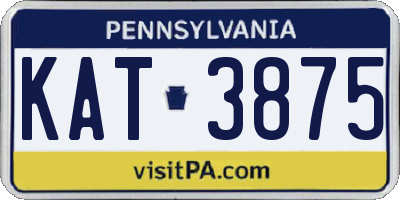 PA license plate KAT3875