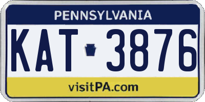 PA license plate KAT3876
