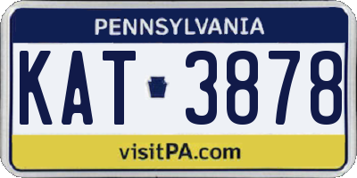 PA license plate KAT3878