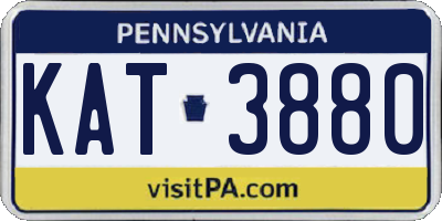 PA license plate KAT3880
