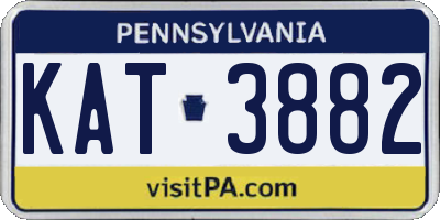 PA license plate KAT3882