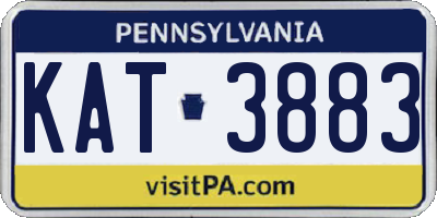 PA license plate KAT3883