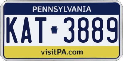 PA license plate KAT3889