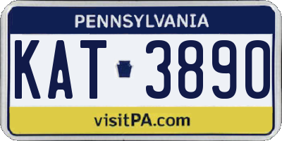 PA license plate KAT3890