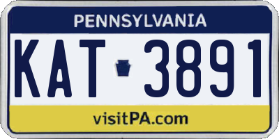 PA license plate KAT3891