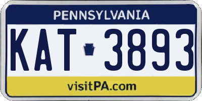 PA license plate KAT3893