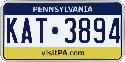 PA license plate KAT3894