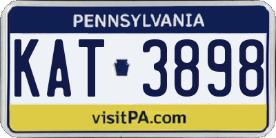 PA license plate KAT3898