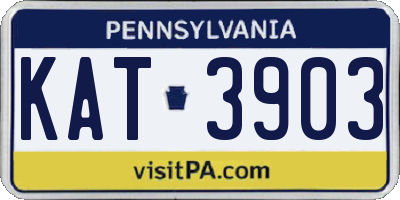 PA license plate KAT3903