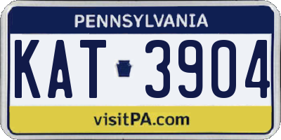 PA license plate KAT3904