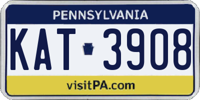 PA license plate KAT3908