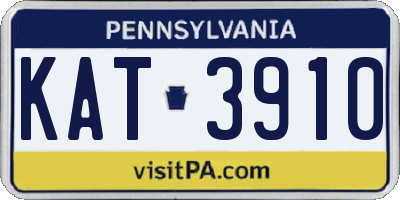 PA license plate KAT3910