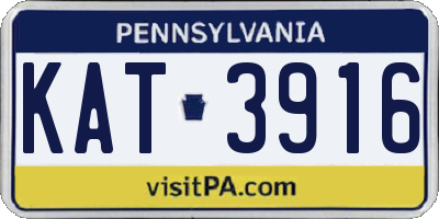 PA license plate KAT3916