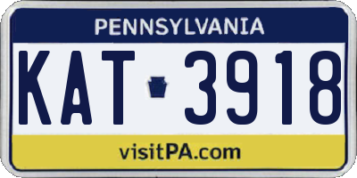 PA license plate KAT3918