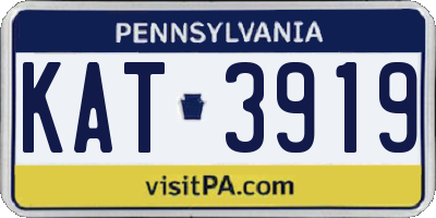 PA license plate KAT3919
