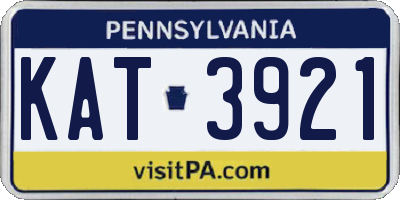 PA license plate KAT3921