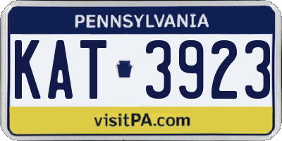 PA license plate KAT3923