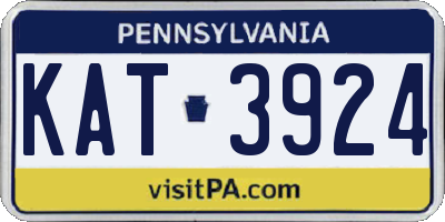 PA license plate KAT3924