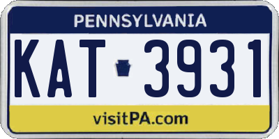 PA license plate KAT3931