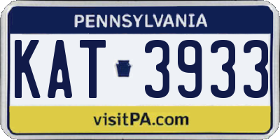 PA license plate KAT3933