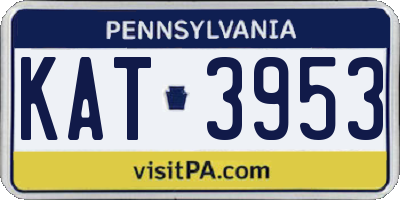 PA license plate KAT3953