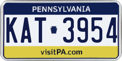 PA license plate KAT3954