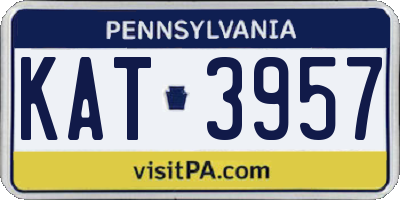 PA license plate KAT3957