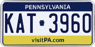 PA license plate KAT3960